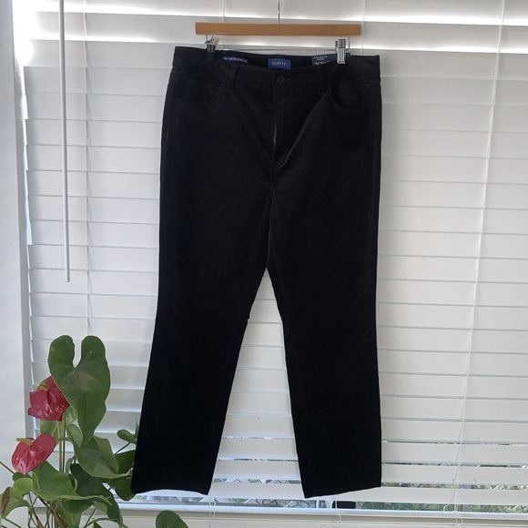 Talbots Denim - Talbots Women's High Waist Straight Leg Corduroy Jeans Size 16P Black